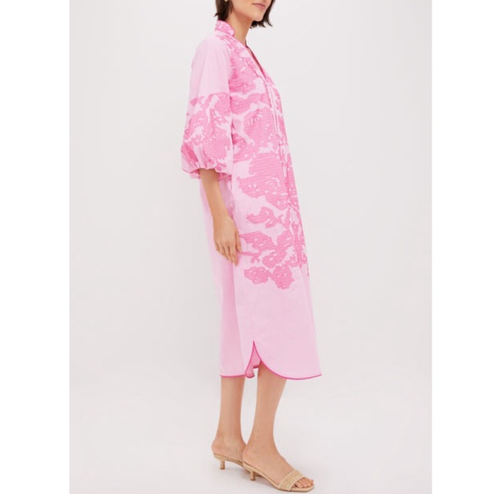 HYACINTH HOUSE
Pink Embroidery Arem Caftan - Picture 4 of 11